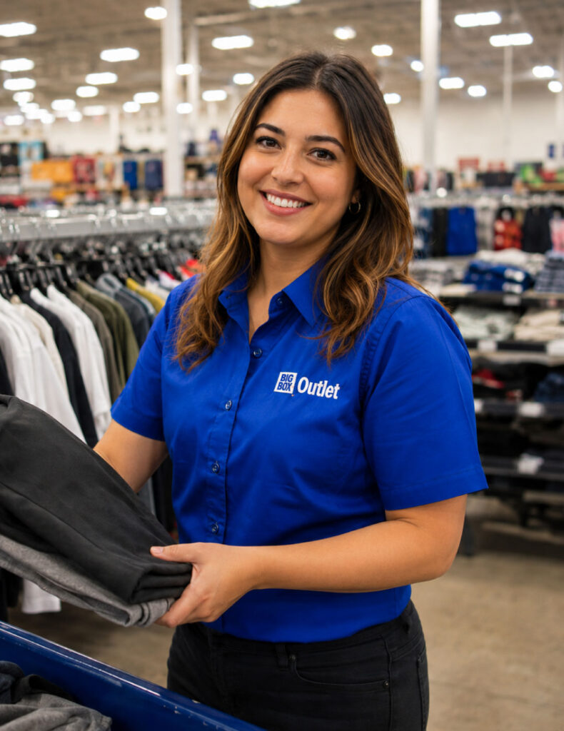 Big Box Outlet Staff in store clothing section