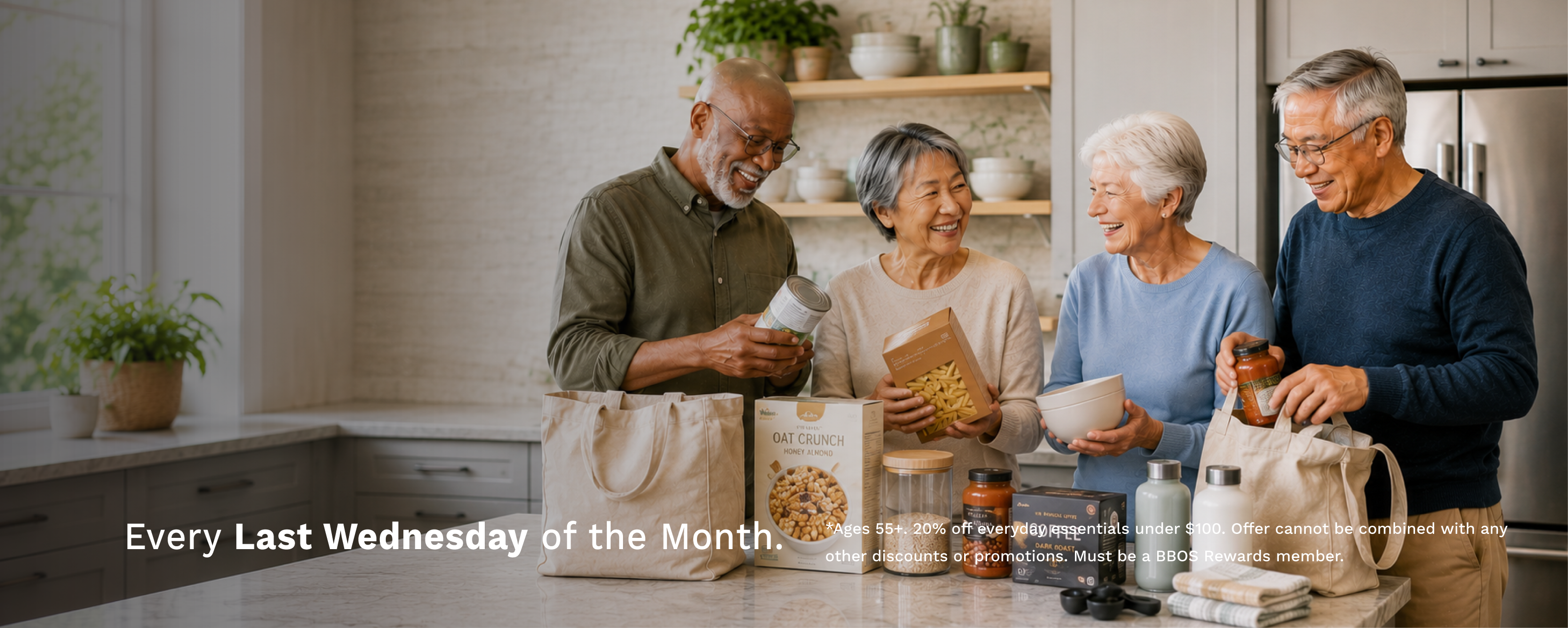 Seniors Day 20% Off Everyday Essentials under $100. Conditions Apply.