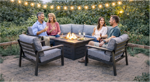 The enzo patio set with couples